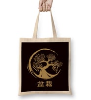 Bonsai Tree Circle Japanese Art Meditation Yoga Buddhist Bez Çanta Uzun Saplı