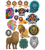 Aslanlar Lions Sticker Set-2 17 Parça Telefon, Tablet, Defter, Laptop Sticker