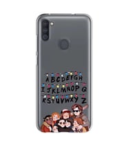 Samsung Galaxy M21 Uyumlu Stranger Things Desenli Şeffaf Telefon Kılıfı