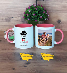 En Cool Baba Kupa Bardak Pembe Fotoğraflı Babaya Hediye