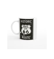 Route 66 Kurşun İzli Retro Metal Levha Temalı Kupa Bardak