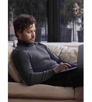 Antrasit Erkek Slim Fit Düz Klasik Tam Balıkçı Yaka Triko