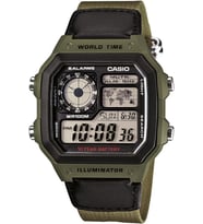 CASIO AE-1200WHB-3BVDF YEŞİL PALASKA KORDON DİJİTAL KARE ERKEK KOL SAATİ