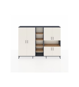 Arges Dolap 13 Raflı 6 Kapaklı 220x30x163 Antrasit-Aytaşı/Çam