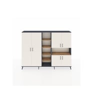 Arges Dolap 13 Raflı 6 Kapaklı 220x30x163 Antrasit-Aytaşı/Çam