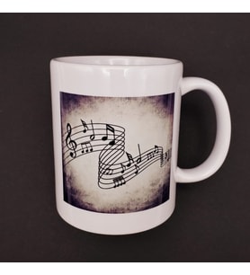 Müzik Notaları Tasarımlı Kupa Bardak