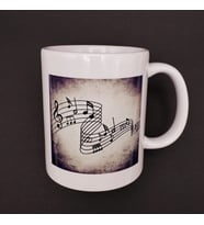 Müzik Notaları Tasarımlı Kupa Bardak