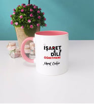 İşaret Dili Öğretmeni Kupa Bardak Pembe