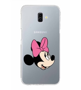 Samsung Galaxy J6 Plus  Kamera Korumalı Kapak Minnie Mouse Tasarımlı  Şeffaf  Kılıf