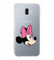 Samsung Galaxy J6 Plus  Kamera Korumalı Kapak Minnie Mouse Tasarımlı  Şeffaf  Kılıf