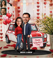 BK Gift Kişiye Özel Sevgili Karikatürlü Ahşap Biblo -30, Fotoğraftan Karikatür, Sevgililer Günü Hediyesi, Ev Hediyesi