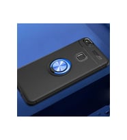 Huawei P10 Lite Uyumlu Kılıf Zore Ravel Silikon Kapak (Siyah-Mavi)