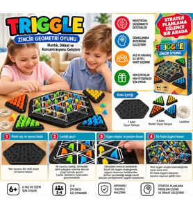 Triggle Zincir Geometri Strateji Oyunu – Üçgen Tamamlama, Dikkat ve Mantık Geliştirici Masa Oyunu