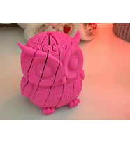 3D Baskı Hareketli Baykuş Figürü - Eklemli Flexi Oyuncak - Pembe