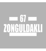 67 Zonguldaklı Araba Sticker siyah 16x9 CM (Beyaz)