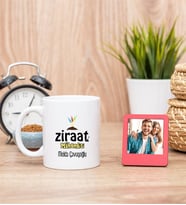 Ziraat Mühendisi Beyaz Kupa Bardak ve Kırmızı Mini Fotoğraf Çerçevesi