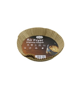 25PCS BÜYÜK=TABAN 19.5CM-AĞIZ:25CM TABAK MODEL YUVARLAK AİR FRYER PİŞİRME KALIP KAĞIT 200 DERECEDAYANIKLI (4767)