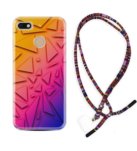 General Mobile GM8 Go GM9 GM20 Pro Plus Kılıf Boyun Asklı Rasta Silikon Üçgenler 1635