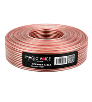 Magicvoice MV-29556 2x0.50mm Şeffaf Kırmızı Çizgili 100 Metre CCA Hoparlör Kablosu