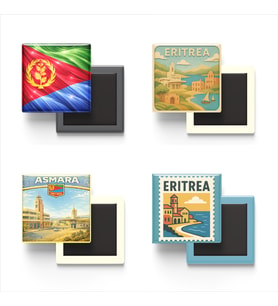 Buzdolap Magnetleri - Eritre Asmara - Eritrea - 4'lü Set Magneti