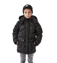 Erkek Çocuk Kapüşonlu Kalın Kışlık Mont 51335 (Siyah)