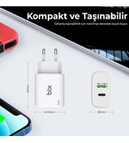 Lexroo ZH-2U41T 25W PD 3.0 Type-C & USB-A Çift Bağlantı Noktalı Hızlı Şarj Adaptörü Siyah, Huawei