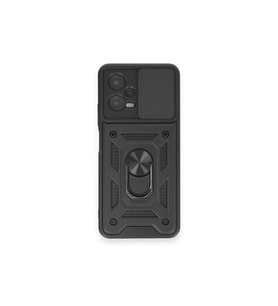 Note 12 4g Kılıf Pars Lens Yüzüklü - Siyah