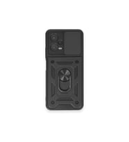 Note 12 4g Kılıf Pars Lens Yüzüklü - Siyah