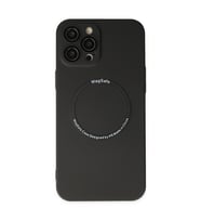 Apple İphone 12 Pro Kılıf Jack Magneticsafe Lens Silikon - Siyah