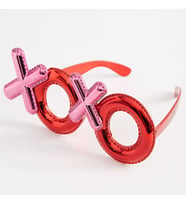 Kırmızı Renk Xoxo Yazılı Parti Gözlüğü 17x7 cm