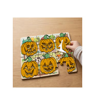 Halloween Balkabağı Kolyajı Tasarımlı 24 Parça Ahşap Çocuk Puzzle