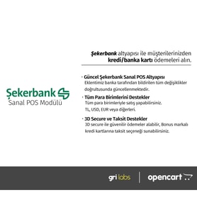 OpenCart - Şekerbank Sanal POS Modülü