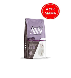 Animal World Tavuk Etli, Balık Etli ve Karidesli Kitten Yavru Kedi Maması 1 Kg AÇIK