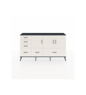 Arges Konsol 4 Raflı 6 Çekmeceli 3 Kapaklı 176x30x99 Antrasit-Aytaşı