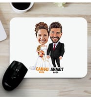 Kişiye Özel Evlilik Hayali Karikatürlü Mouse Pad