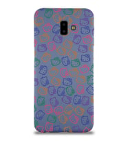 Samsung Galaxy J6 Plus Uyumlu Lansman Kılıf Hello Kitty Tasarımlı İçi Kadife Kapak-Petrol Mavisi (Şeffaf)