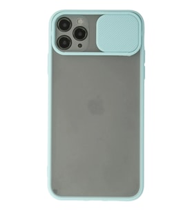 Durukar® iPhone 11 Pro Kılıf Palm Buzlu Kamera Sürgülü Silikon - Turkuaz