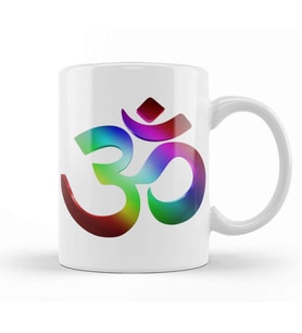 Ohm Spiritual Om Yoga Meditation Gift Aum Symbol 01 Kupa Bardak Porselen