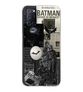Oppo A52/A72/A92 Uyumlu Batman Kolaj Tasarımlı Şeffaf Telefon Kılıfı