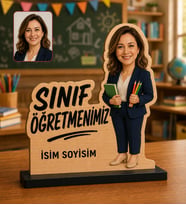Kişiye Özel Sınıf Öğretmenimiz Ahşap Biblo