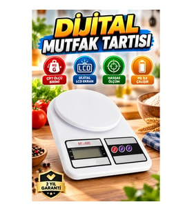 LCD Ekranlı Dijital Mutfak Terazisi 10 kg Kapasiteli, 1 g Hassasiyetli – Gram ve Ons Ölçüm