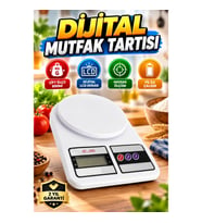 LCD Ekranlı Dijital Mutfak Terazisi 10 kg Kapasiteli, 1 g Hassasiyetli – Gram ve Ons Ölçüm