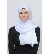 Caz Pamuk Tesettür Şal (Beyaz)
