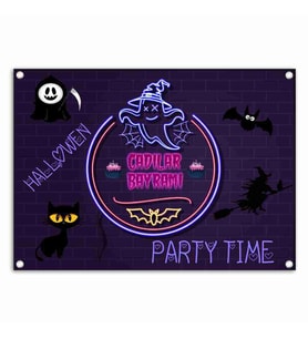 Cadılar Bayramı Neon Afiş