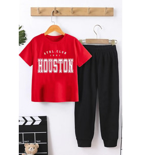 Çocuk  Houston Alt - Üst Eşofman Takımı (A.Kırmızı)