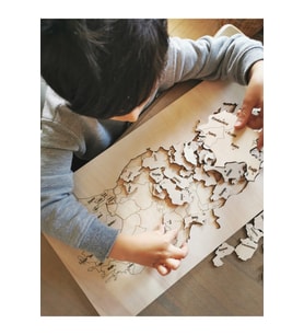 Ahşap Türkiye Haritası, Yapboz, Puzzle Streçli/Kutusuz - (50X27,50cm)