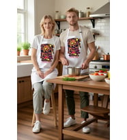 Unisex Aşçı Önlüğü Vintage Baskı Mutfak Tasarımı Retro Estetik Rahat Kesim Günlük Kullanım Modern