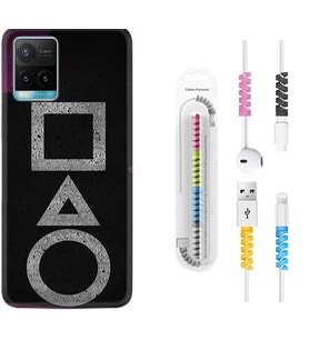 Vivo Y11S Y21S Y20 Y20S Y70 Kılıf Kablo Koruma Spiral Silikon Game Begin 1799