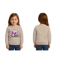 Unisex Kuromi Baskılı Çocuk Swaetshirt 3 İplik Şardonlu (Taş)