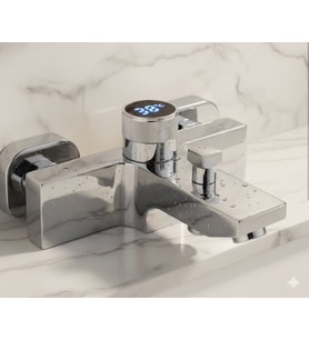 Termostatik Dijital Banyo Bataryası (Krom)